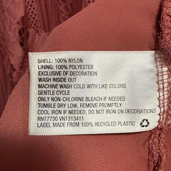 Pink Boho Fairy Tunic Top Size L Floral Mesh Lace Whimsical Cottagecore - Picture 7 of 7